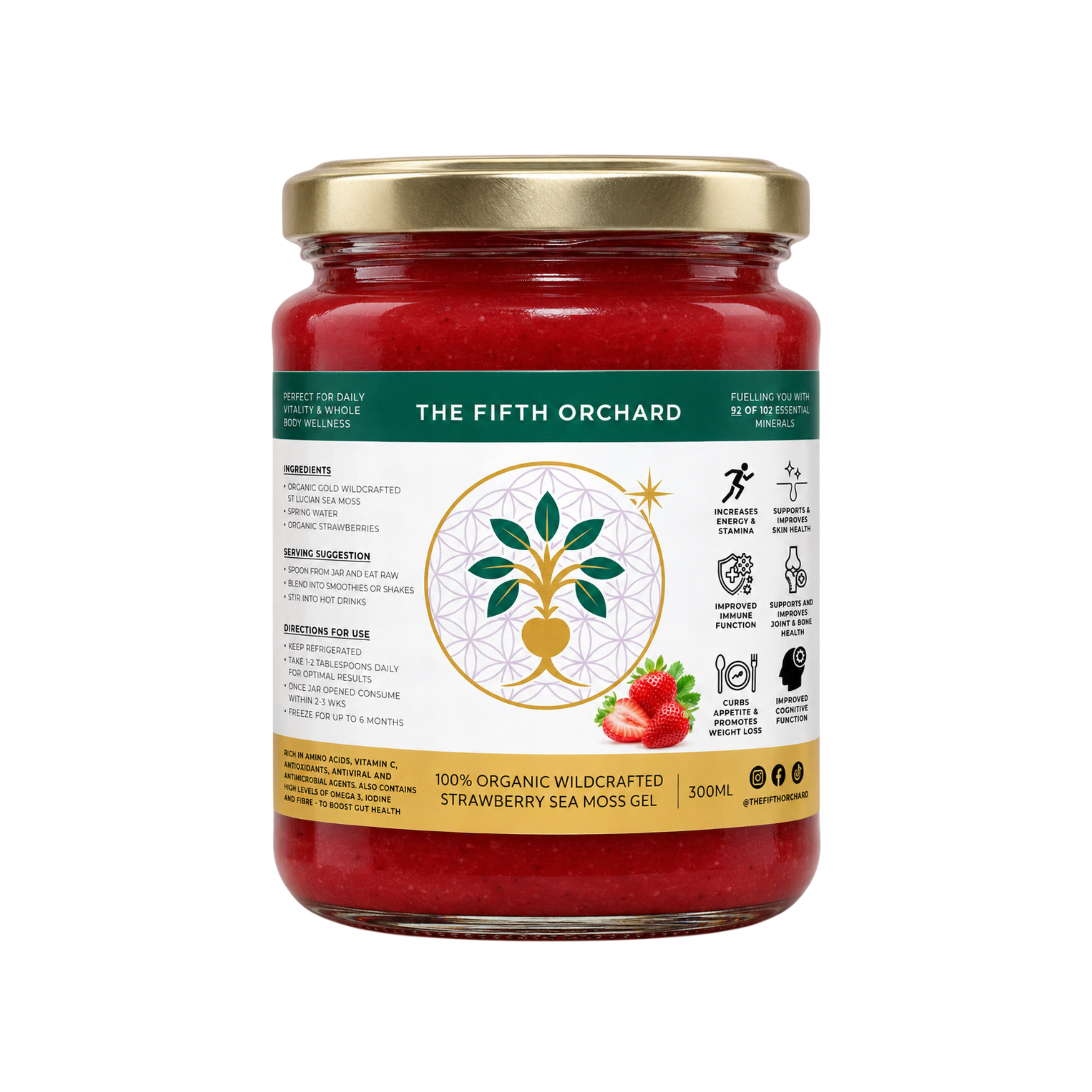 Organic Saint Lucian Sea Moss Gel - Strawberry – The Fifth Orchard