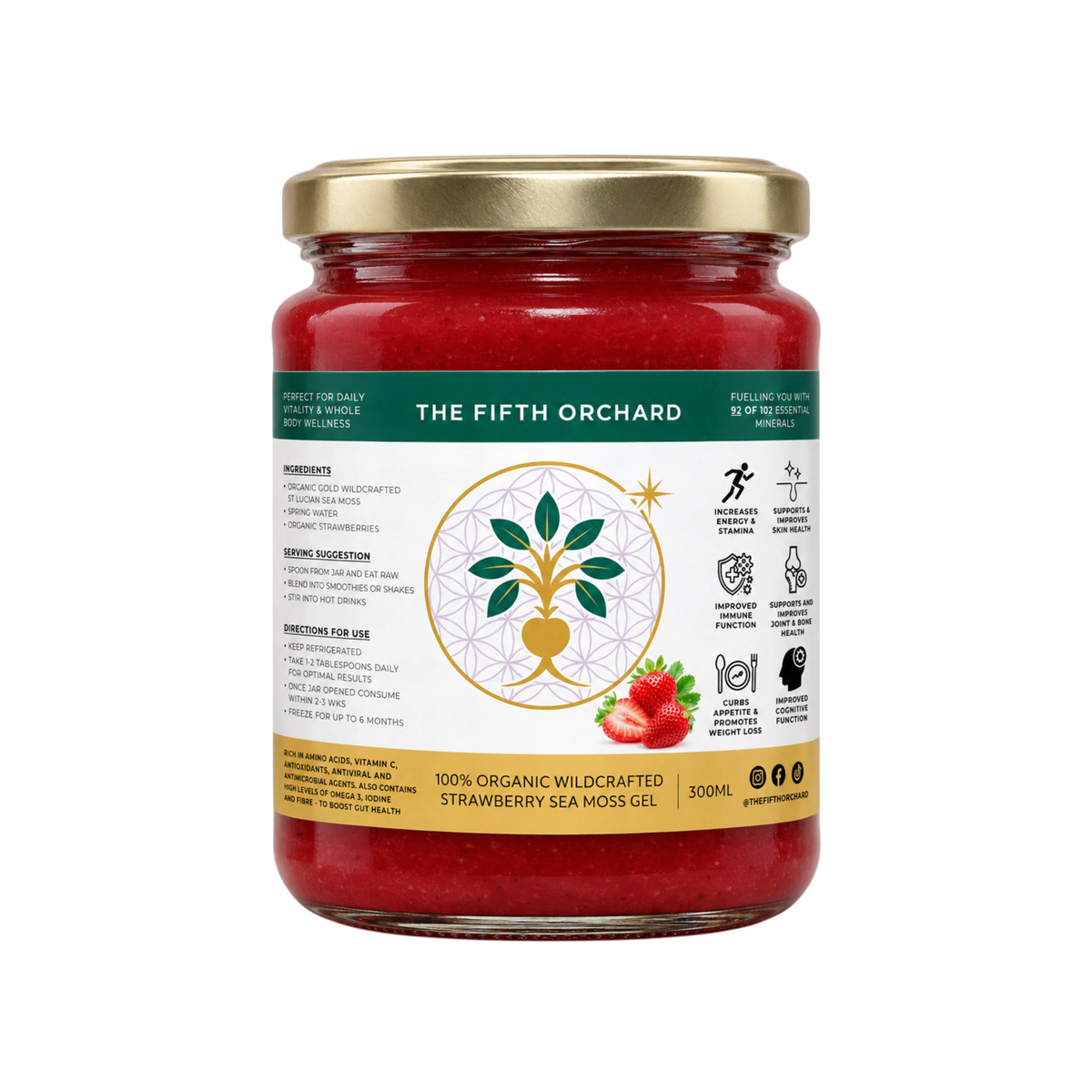 Organic Saint Lucian Sea Moss Gel - Strawberry