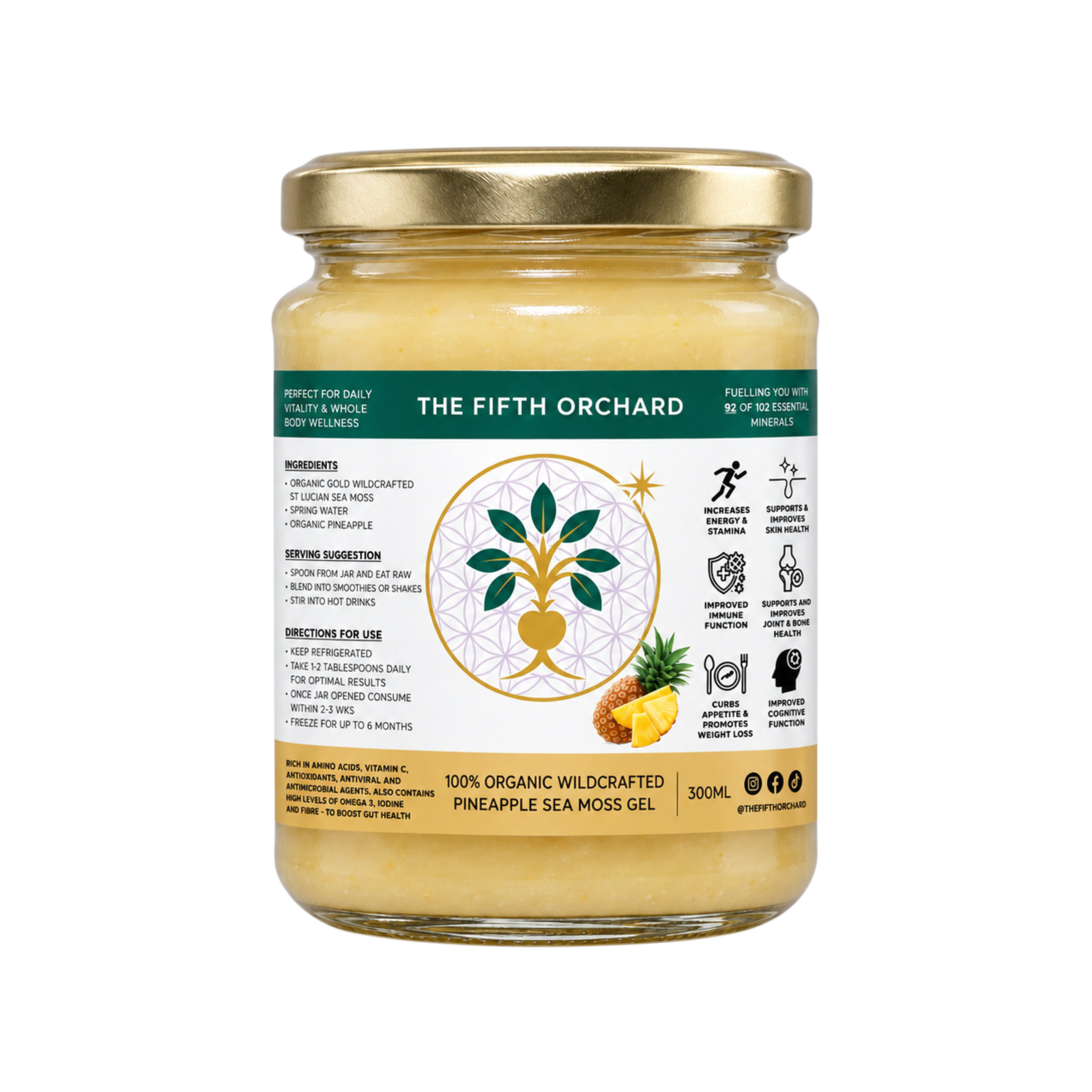 Organic Saint Lucian Sea Moss Gel - Pineapple – The Fifth Orchard