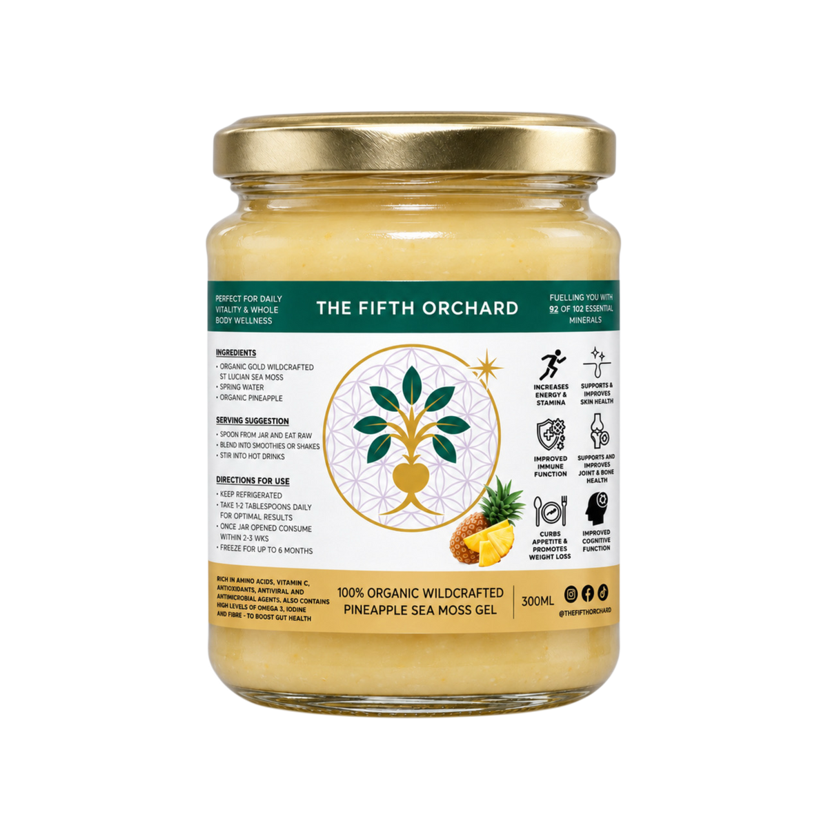Organic Saint Lucian Sea Moss Gel - Pineapple