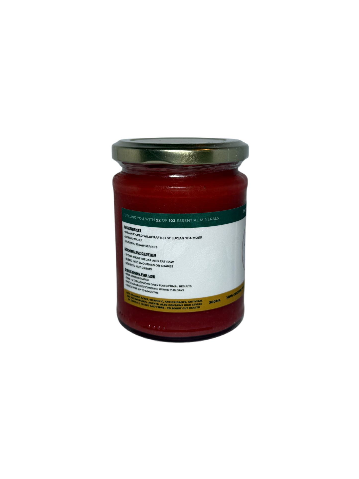 Organic Wildcrafted Sea Moss Gel - Strawberry